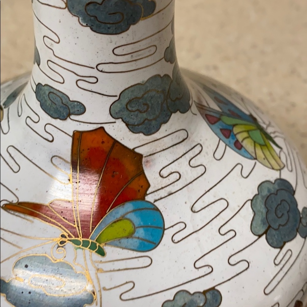Vintage Pair of Jingfa Cloisonné Vases - Picture 6 of 7